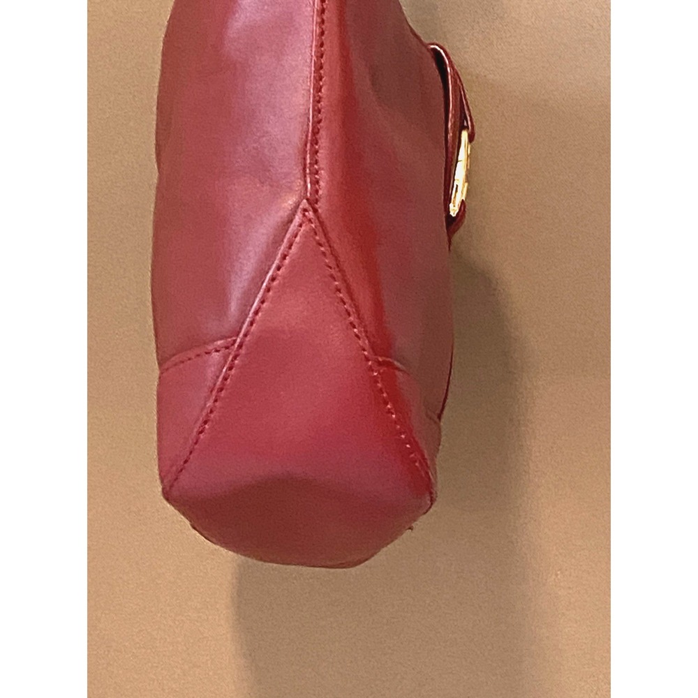 Vintage ETIENNE AIGNER Leather Brass Oxblood Red Handbag Purse Shoulder Bag - Picture 6 of 14